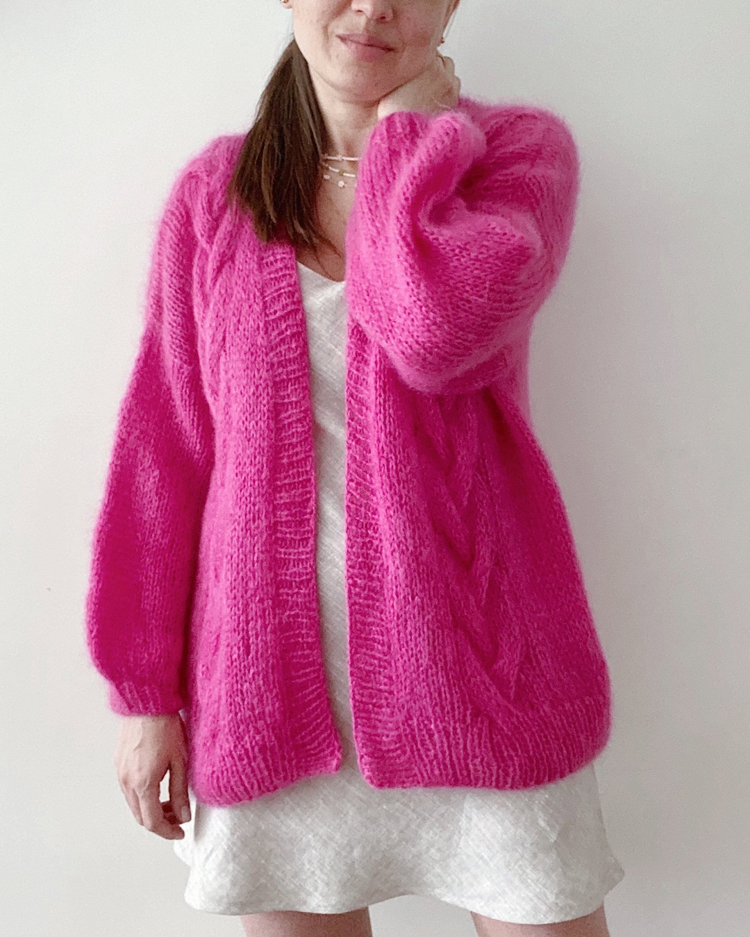IENA 17AW イタリア糸 モヘアショートカーディガン ピンク ☆美品☆ mohair knit cardigan（pink）モヘアニットカーディガン（ピンク）#205