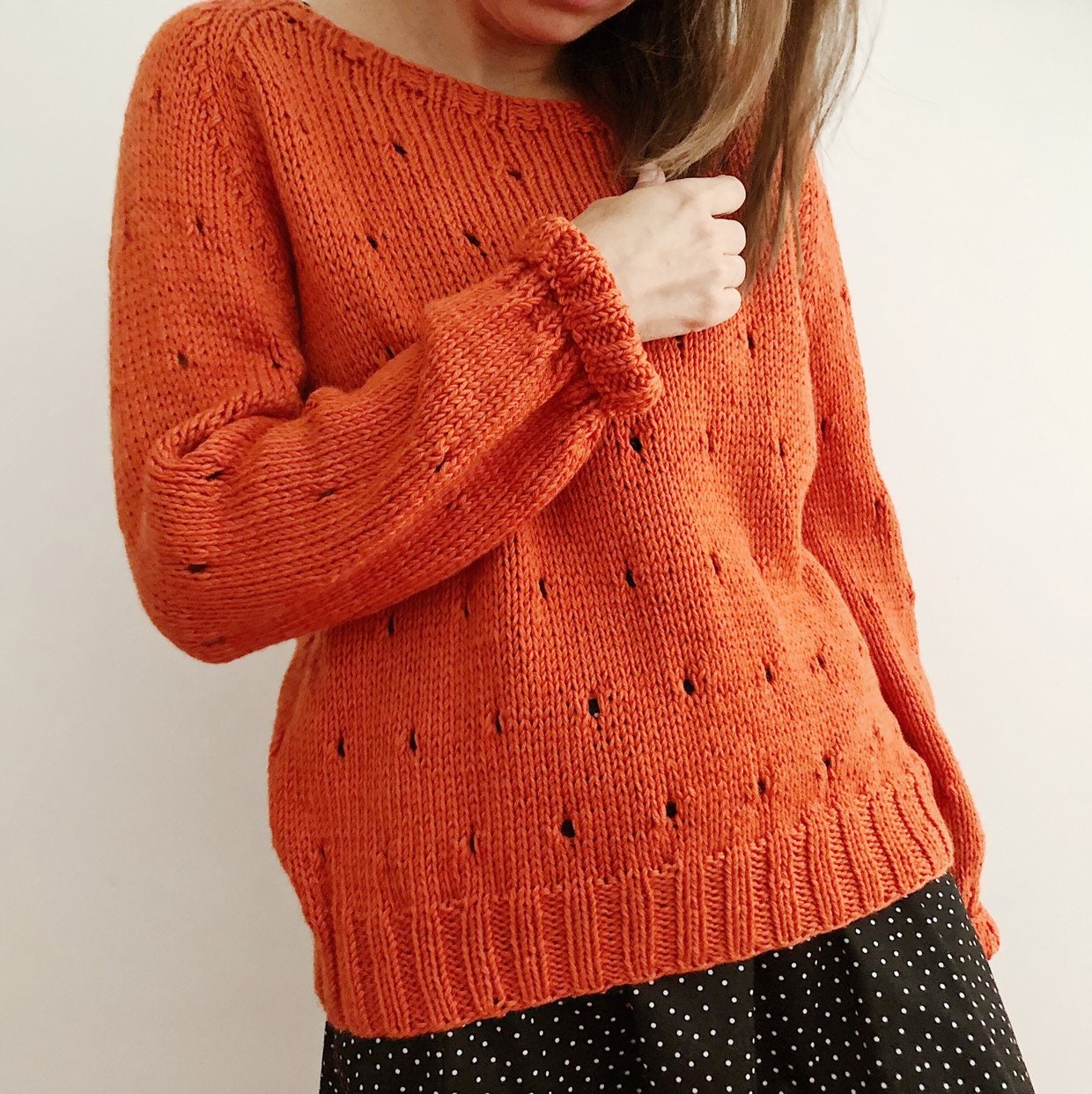 Burnt orange women sweater Hand knitted oversized sweater Etsy