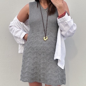 Seesaw Knit Dress Pattern: Sleeveless Cotton Linen Summer Tunic (PDF Pattern)