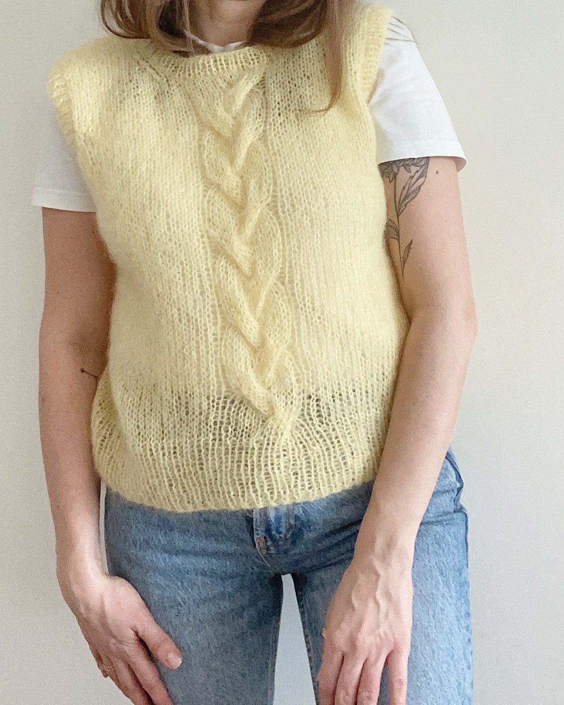 IRIS VEST knitting pattern Mohair Vest PDF pattern Cropped Etsy