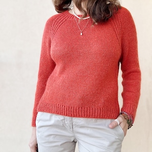 Lea Sweater Knitting Pattern: Top-Down Raglan, Oversized Pullover (PDF)