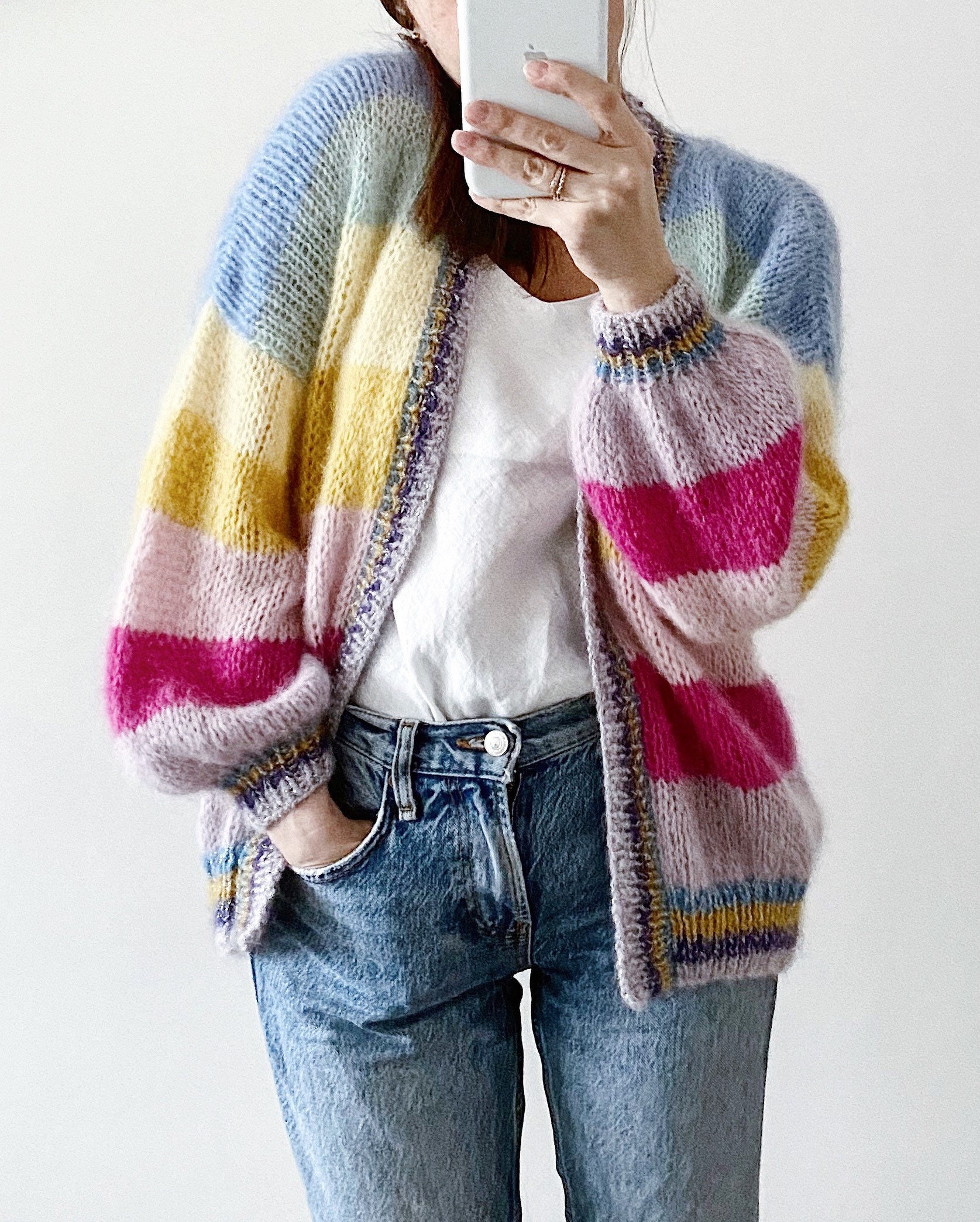 Mohair Knit Cardigan - Etsy