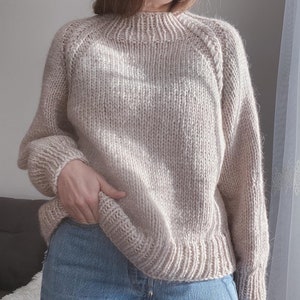 Knitting pattern Spicula Sweater Oversized sweater pattern Chunky knit sweater pattern Easy raglan sweater pattern Women sweater pdf pattern image 9