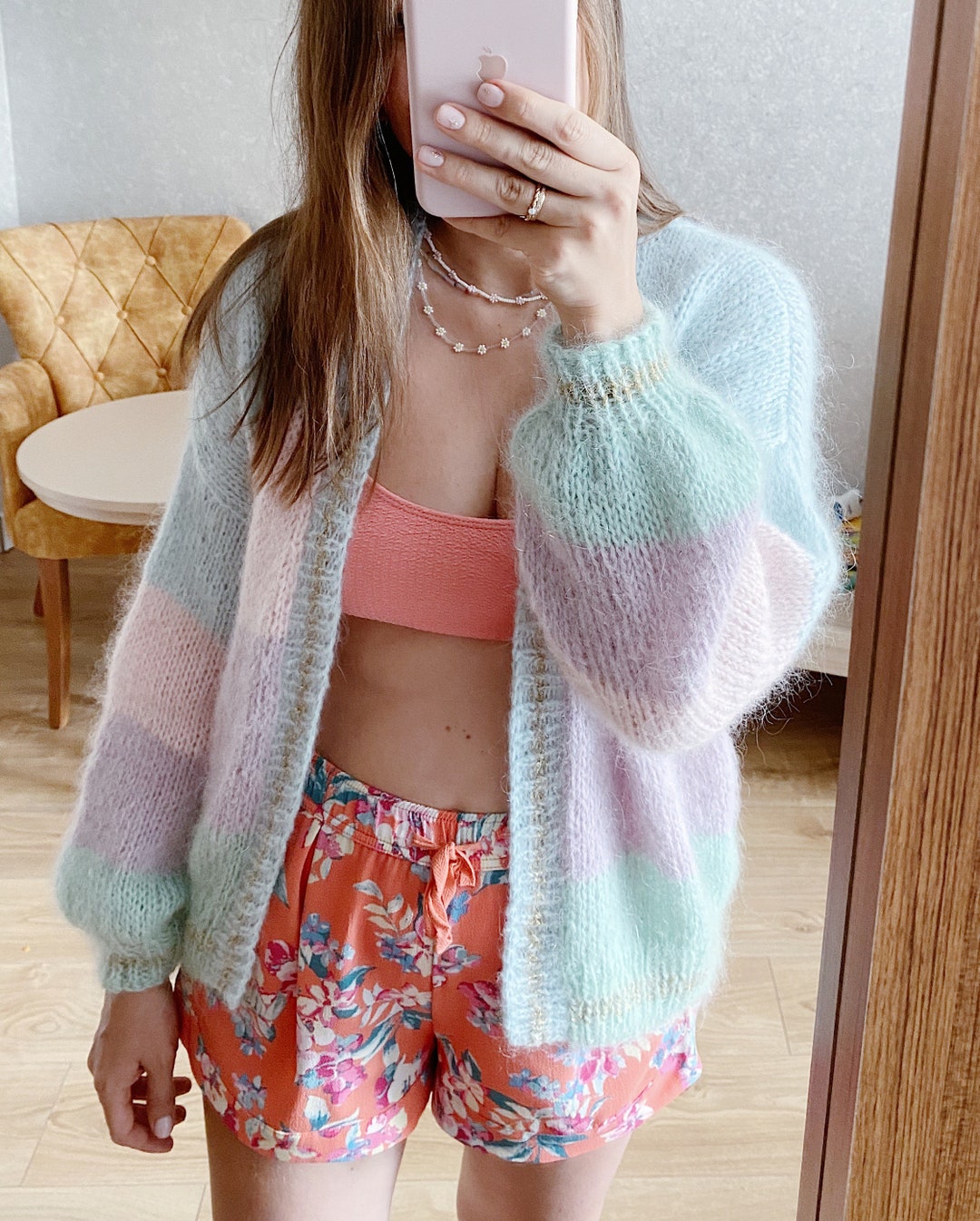 【ANGLAN】Multi Stripe Loose Knit Multi Stripe Knit Jumper | Ally Fashion