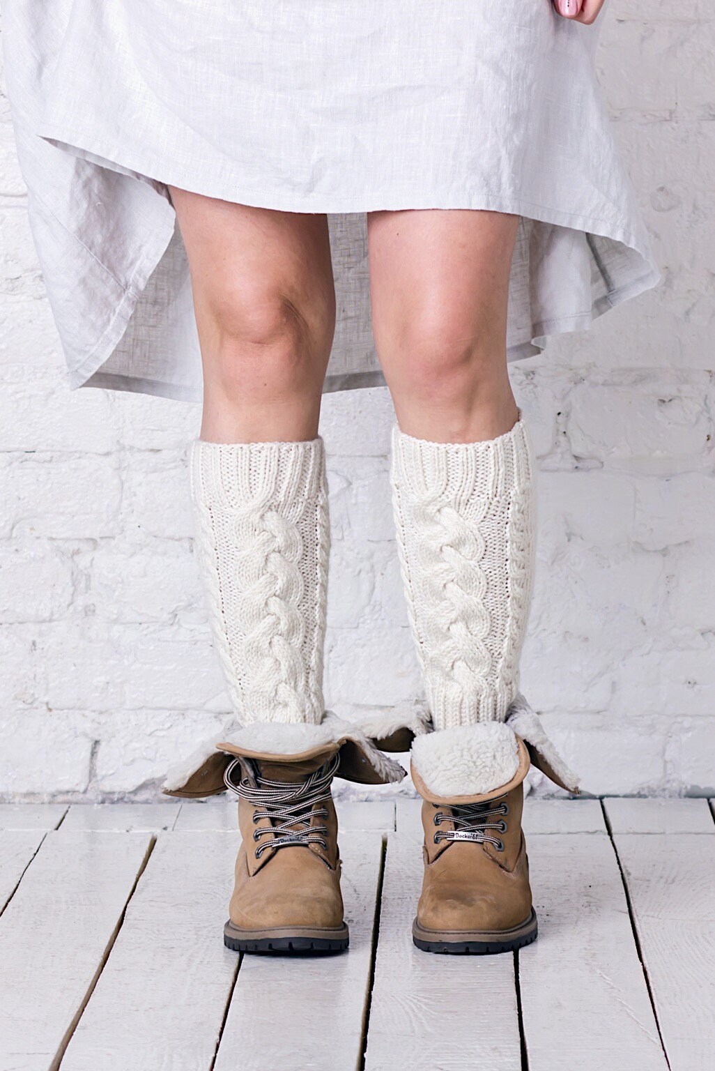 Winter accessory White leg warmers Womens boot socks Autumn Etsy