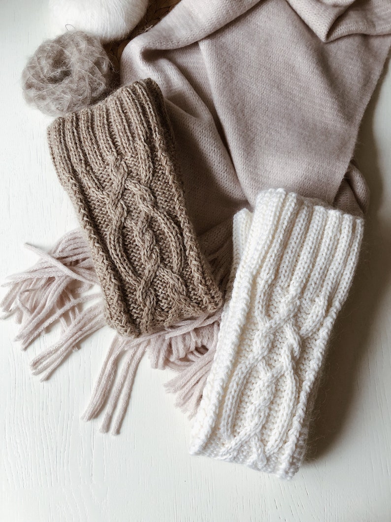 Merino wool leg warmers Beige leg warmers Over knee leg Etsy