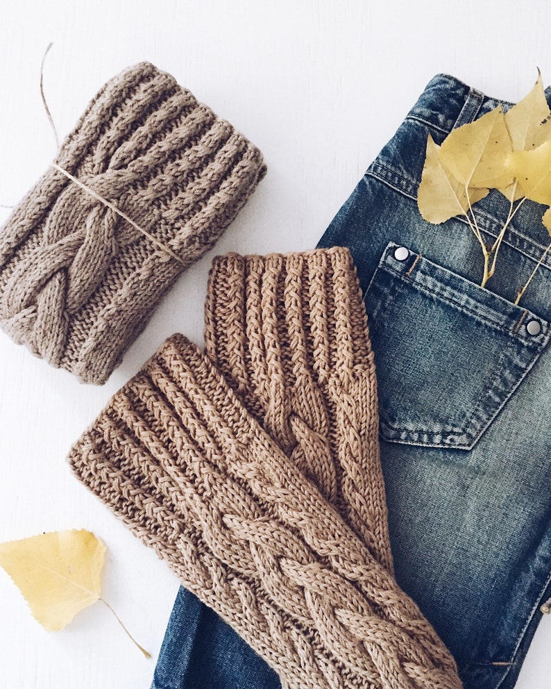 Merino wool leg warmers Natural wool leg warmers Thick women Etsy