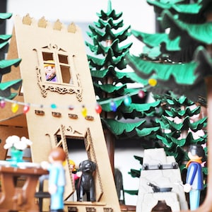 Datcha ou chalet en carton pour décor de jouet