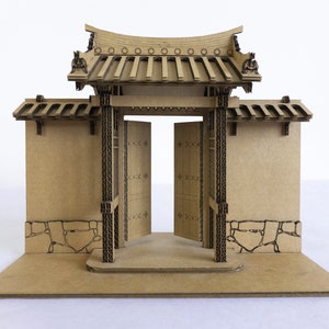 Porte japonaise en carton pour décor de jouets