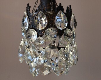 Mini Vintage Crystal Chandeliers, Antique French Crystal Lamp and Ceiling Lighting, Vintage Crystal Light Fittings, Free Shipping, Etsy Sale Mini Vintage Crystal Chandeliers, Antique French Crystal Lamp and Ceiling Lighting, Vintage Crystal Light Fittings, Free Shipping, Etsy Sale