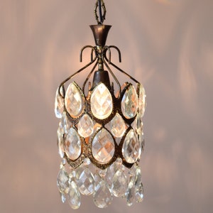 Verkoop, originele vintage koperen lantaarn, antieke stijl kristallen kroonluchter, Franse hal, kristallen lamp, keuken hanger GRATIS EXPRESS VERZENDING