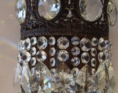 SHABBY CHIC Antique Wall Light Solid, Restored Sconce ,Vintage Crystal Chandelier, Bronze Lamp Old Art Nouveau Lighting Fixture Fitting