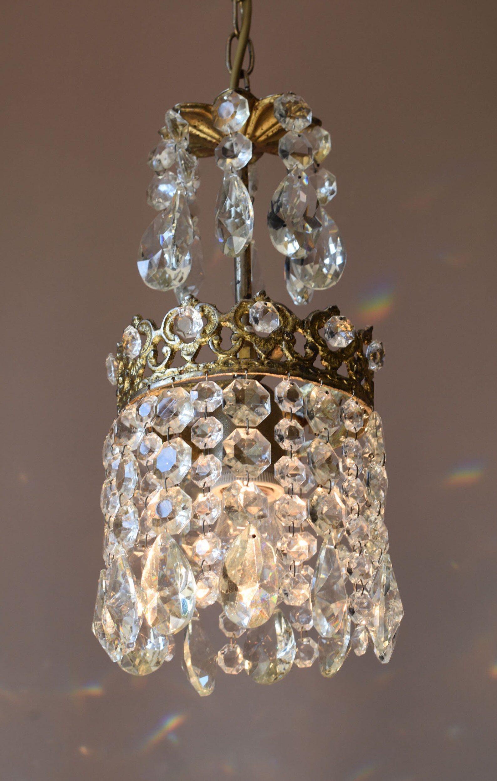 Original Vintage Crystal Chandelier etsy chandelier lighting Etsy