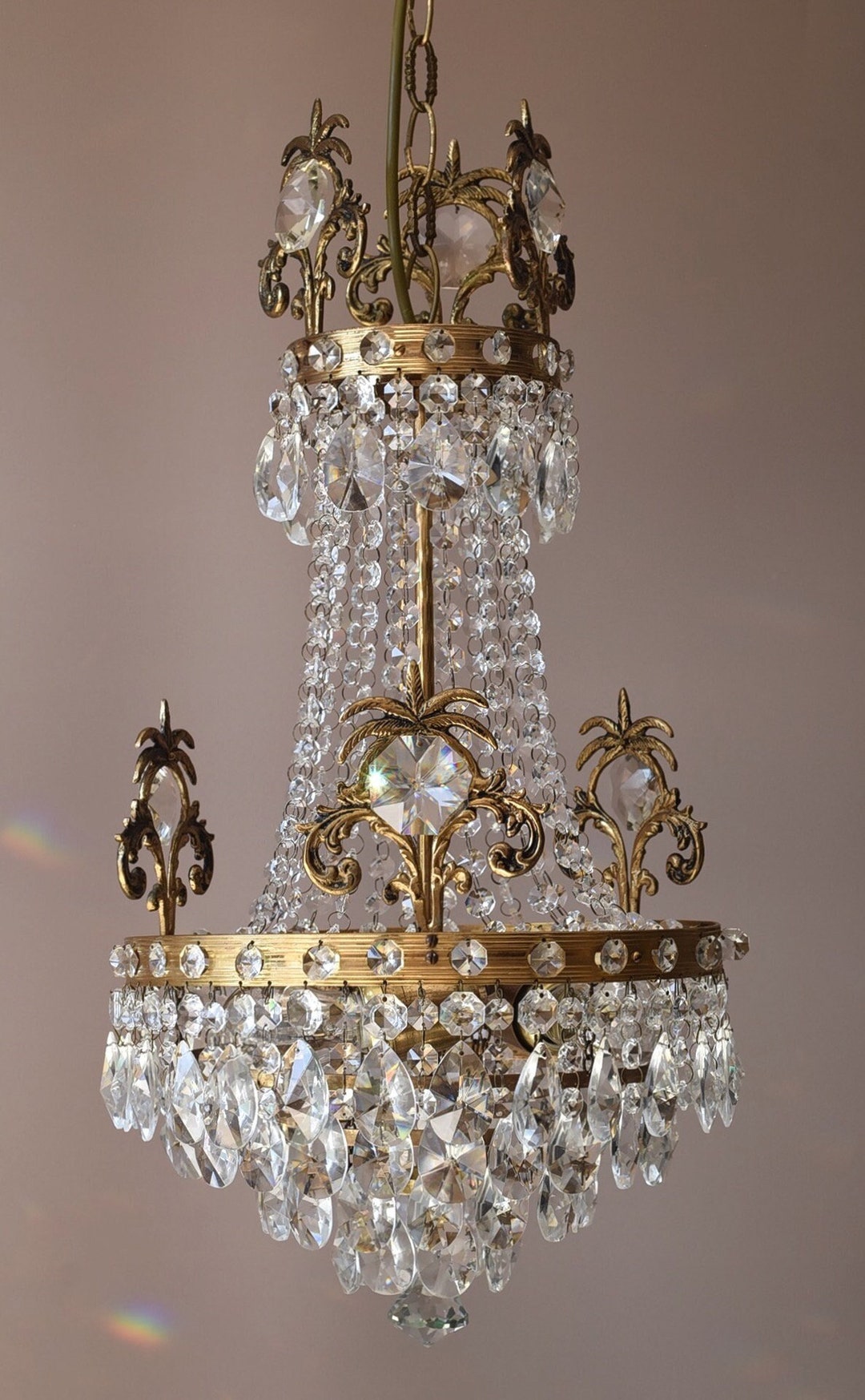 Antique Style Vintage Crystal Chandelier in Cage Style Ornate Ceiling Lighting Oriental Pendant Lamp for Home Decoration and Interior Etsy