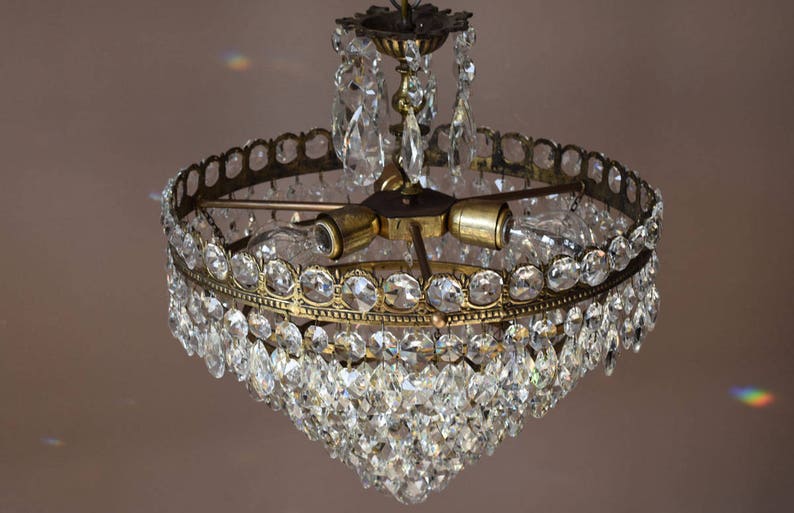 Sale Luxury Flush Low Ceiling Chandelier Art Nouveau Lighting Home Decoration Antique French Vintage Crystal Chandelier Old Lamp Lighting
