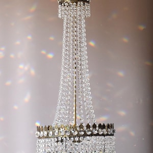 Stairways Tall Lighting Antique Brass Chandelier vintage crystal chandelier French Empire Light Chandelier Lamp Lighting Hallway pendant