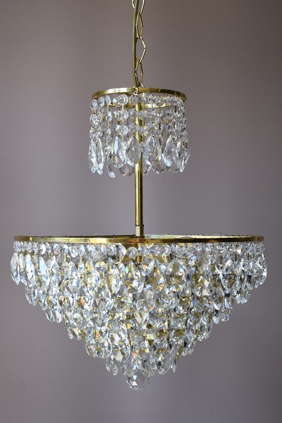 Large French Empire Style Wedding Chandelier, Vintage Crystal Chandelier,  Lighting, Brass Crystal Ceiling Pendant, Lamp, Home Decor Lighting 