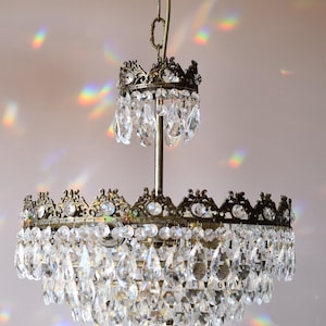 Shabby chique kroonluchter vintage plafondhanger Franse stijl verlichting, antieke kristallen kroonluchter voor thuis GRATIS EXPRESS VERZENDING Wereldwijd