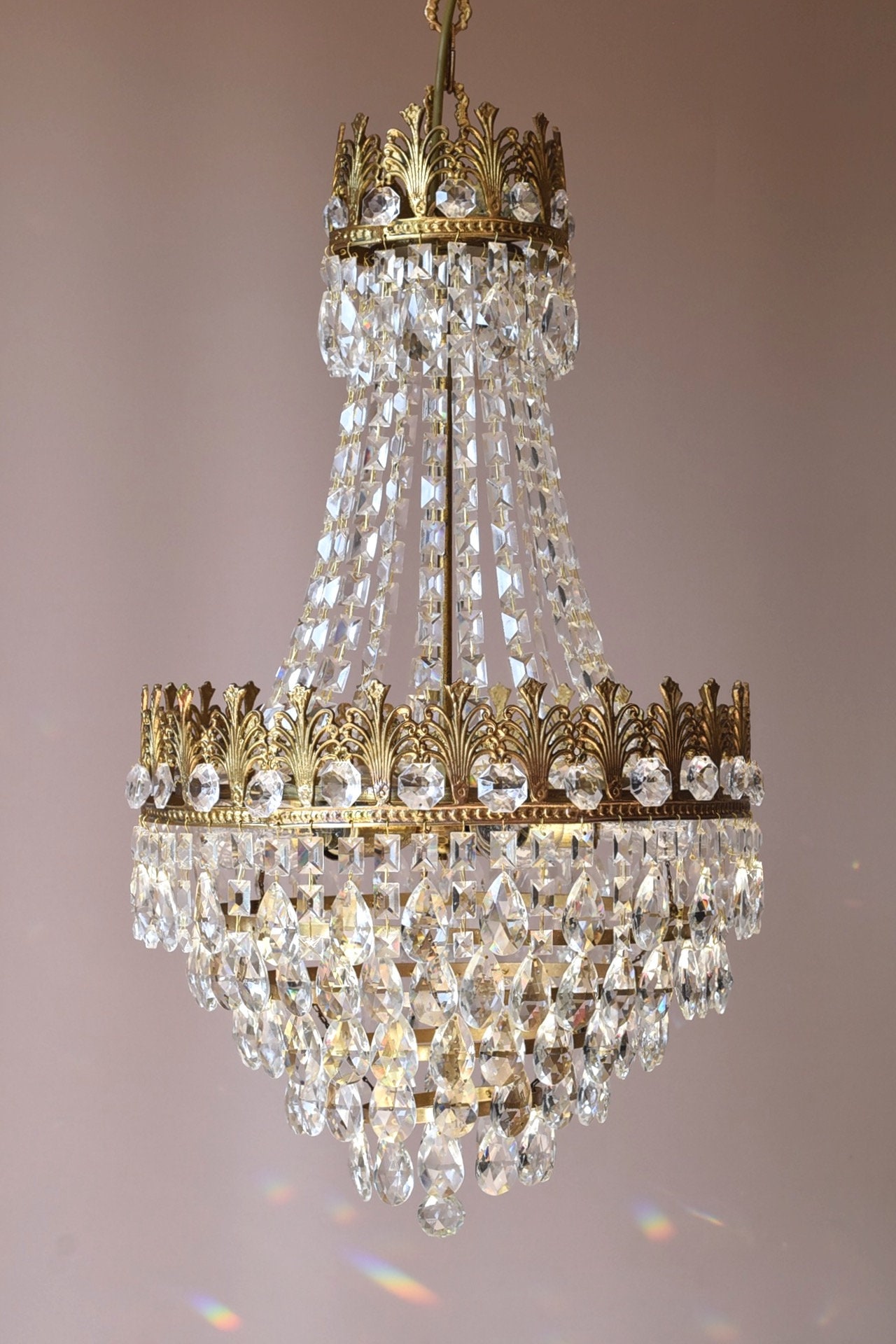 Antique French style Chandelier, Home lighting, Antique Brass Crystal Chandelier, French Style Ceiling Lighting Hallway dining lamp Lightthumbnail