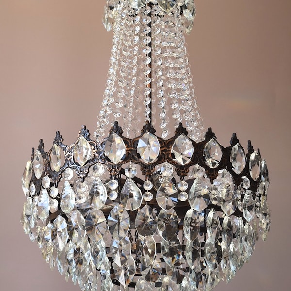 LARGE Empire chandelier Vintage Crystal Lighting Ceiling Pendant Antique French Style Chandelier Lamp Lighting Home Ceiling Light Fitting