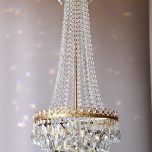 Stairways Tall Lighting Antique Brass Chandelier vintage crystal chandelier French Empire Light Chandelier Lamp Lighting Hall Dining pendant
