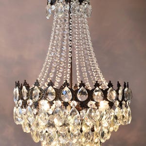Antique brass Crystal Chandelier vintage Lighting French Style crystal light home Pendant Ceiling Hall light Dining room kitchen bar Lamp