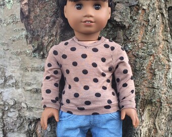 Polka Dot Crewneck for 18 inch Dolls