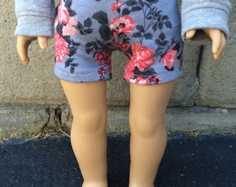 Gray Floral Shorts