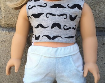 Mustache Crop Top