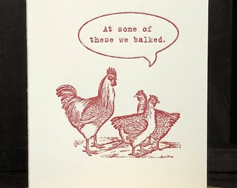 At some of these we balked / 12 step / Recovery / AA/ Alcoholics Anonymous / Recovery / Sobriety / Letterpress Greeting Card