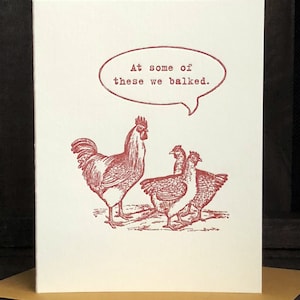 At some of these we balked / 12 step / Recovery / AA/ Alcoholics Anonymous / Recovery / Sobriety / Letterpress Greeting Card