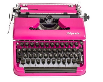 Typemachine Olympia SM3, werkende typemachine Vintage typemachine roze huwelijkscadeau voor schrijver, handmatige typemachine Retro, gerestaureerde typemachine jaren '50