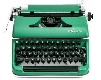 Typewriter Green, Olympia SM2 Typewriter Working, Manual Typewriter Vintage, Green Typewriter Retro, Gift for Writers, Working Typewriter