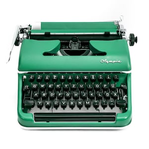Typewriter Green, Olympia SM2 Typewriter Working, Manual Typewriter Vintage, Green Typewriter Retro, Gift for Writers, Working Typewriter