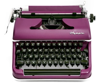 Working Typewriter Vintage, Olympia Typewriter, Purple Typewriter Olympia SM2, Manual Typewriter, Writer's Gift, Serviced Typewriter