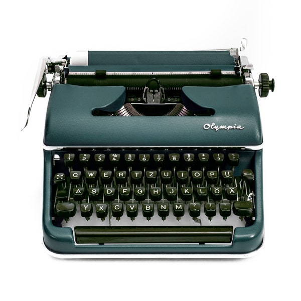 Olympia Typewriter Working, Dark Green Typewriter, Manual Typewriter Green, Antique Typewriter, Unique Gift for Writer