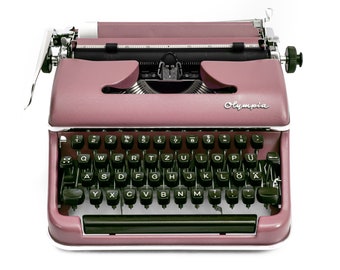 Working typewriter Antique Pink, Vintage Typewriter Olympia SM2, Manual Typewriter Dusty Rose, Typewriter Retro, 50s typewriter working