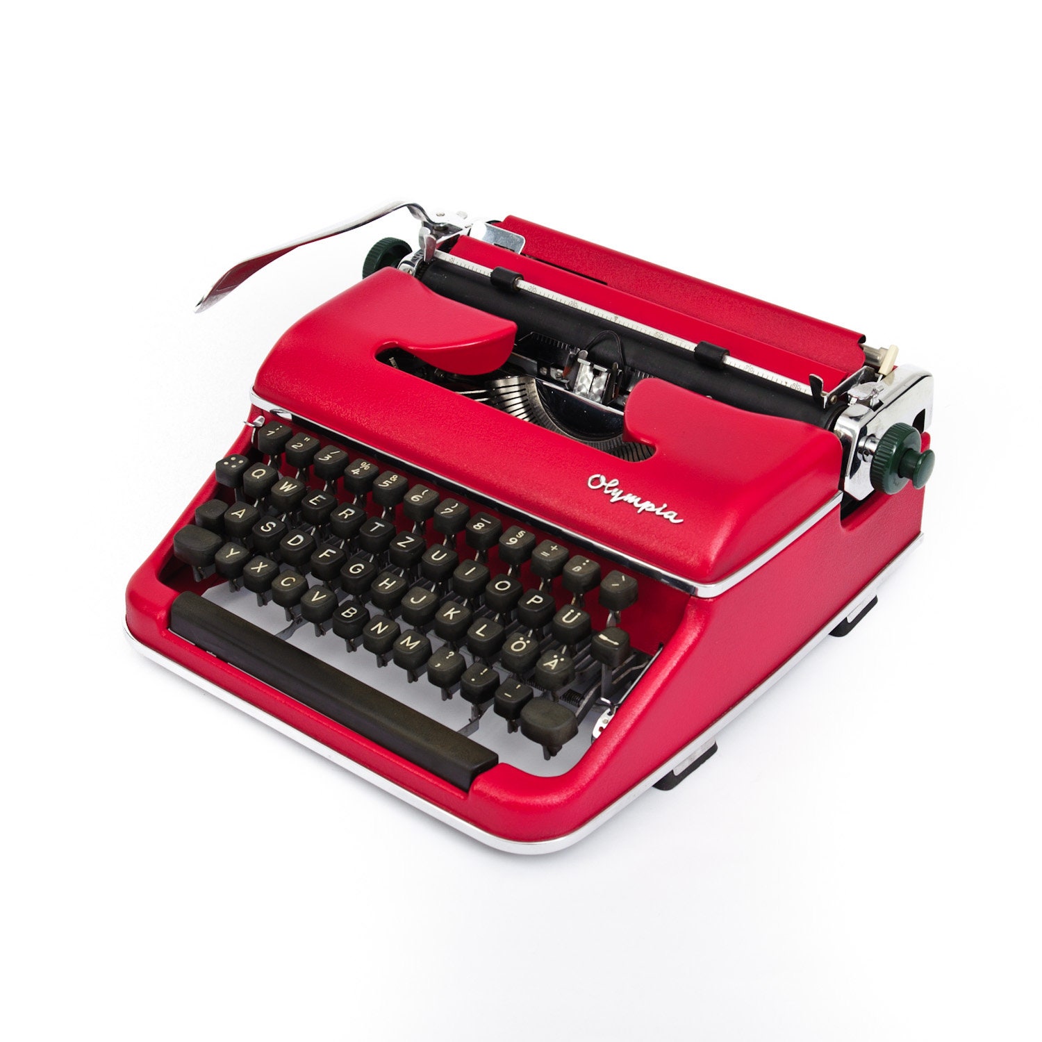 Typewriter 50s Red Typewriter Olympia SM2, Vintage Typewriter Working, Manual ...