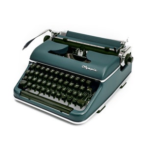 Olympia Typewriter Working, Dark Green Typewriter, Manual Typewriter Green, Antique Typewriter, Unique Gift for Writer image 2