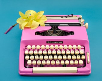 Travel typewriter pink PRINCESS portable typewriter vintage 1960s pink decor writers gift SALE girlfriend gift