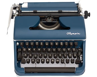 Typewriter Olympia SM2, Petrol Blue Typewriter Vintage, Working Typewriter, Olympia Typewriter Blue, Writer&#39;s Gift, Manual Typewriter Retro