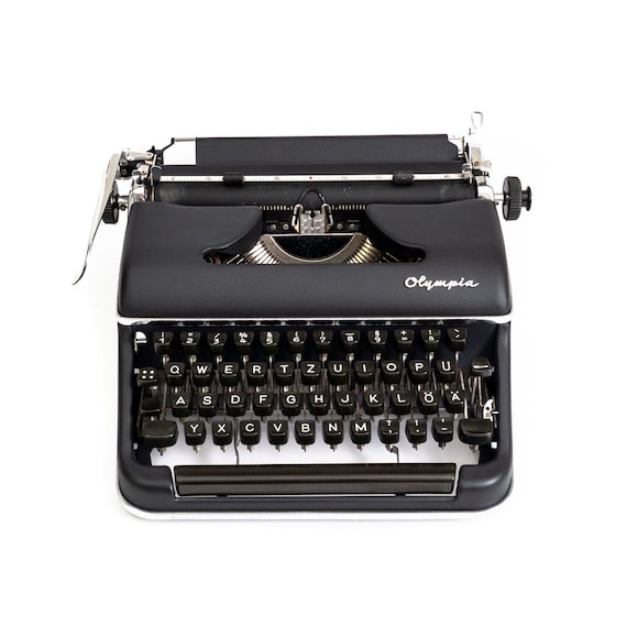 ヴィンテージタイプライター Olympia SM2、黒タイプライター、ドイツ製 