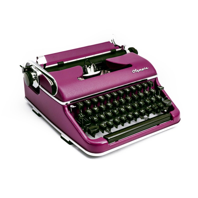 Working Typewriter Vintage, Olympia Typewriter, Purple Typewriter Olympia SM2, Manual Typewriter, Writer's Gift, Serviced Typewriter image 4