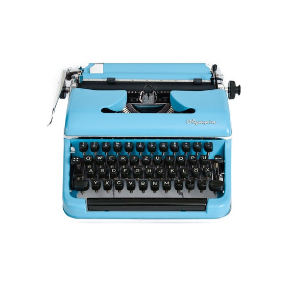 タイプライター Olympia SM2、ヴィンテージタイプライター ブルー 