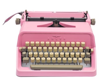 Adler Typewriter Pink, Vintage Typewriter ADLER Junior 20, Manual Typewriter Blush Pink, Vintage Typewriter Pink, Unique Gift for Writer