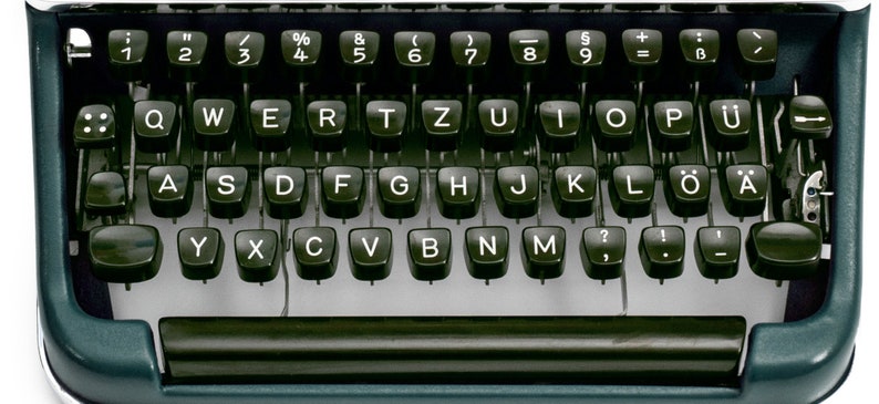 Olympia Typewriter Working, Dark Green Typewriter, Manual Typewriter Green, Antique Typewriter, Unique Gift for Writer image 10