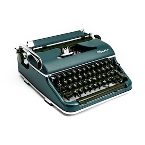 Olympia Typewriter Working, Dark Green Typewriter, Manual Typewriter Green, Antique Typewriter, Unique Gift for Writer image 4