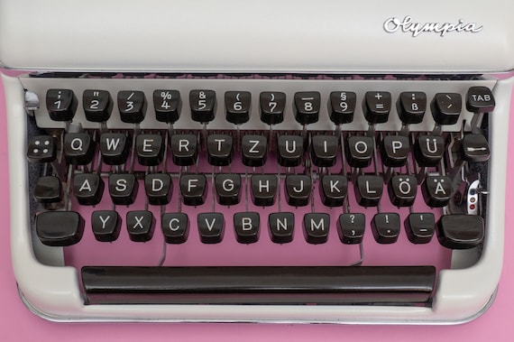 Typewriter Olympia SM3, White Typewriter Vintage, Working