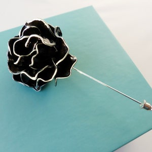 Zwarte bloem corsages, bruiloft broche, sjaal pin, cadeau voor haar