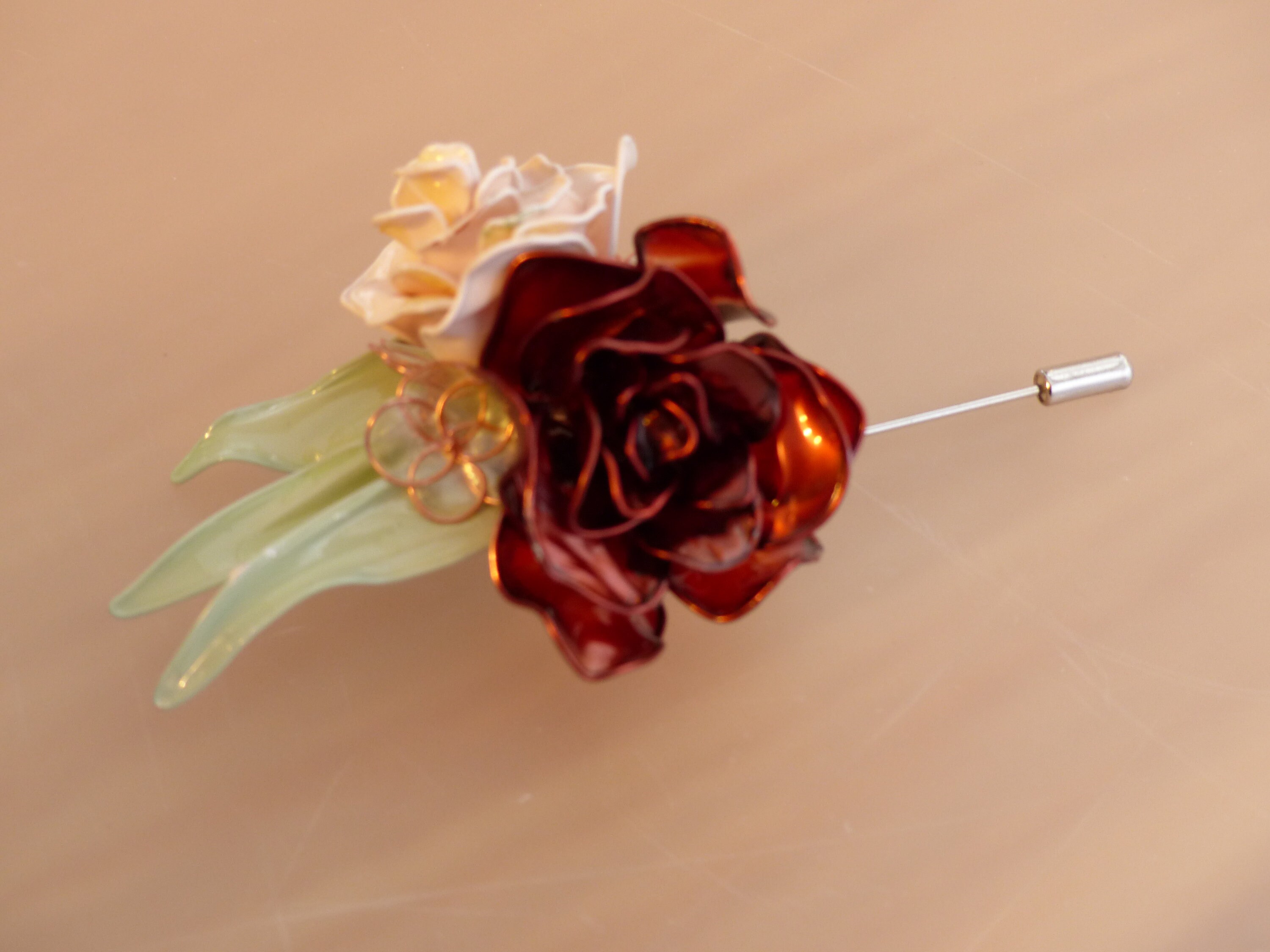 Silk Rose Flower Corsage Boutonniere Stick Lapel Buttonhole Grooms Wedding AU 